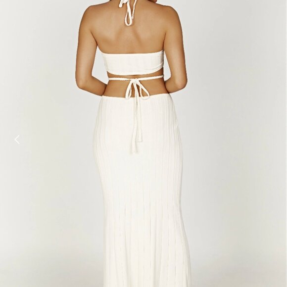 Meshki Ivory Cut Out Knit Maxi Dress - Picture 2 of 2